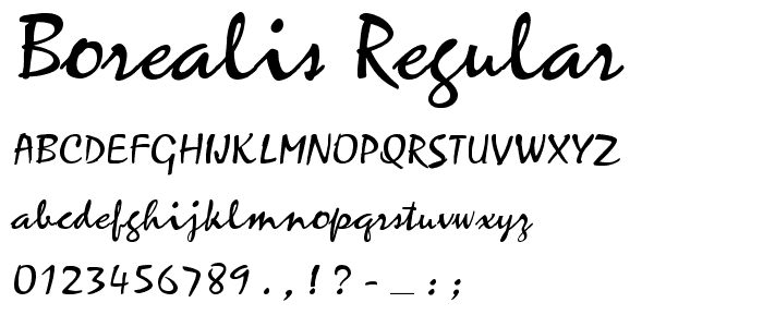 Borealis Regular font